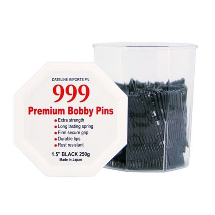 999 Bobby Pins Small 1.5" Black - HairBeautyInk