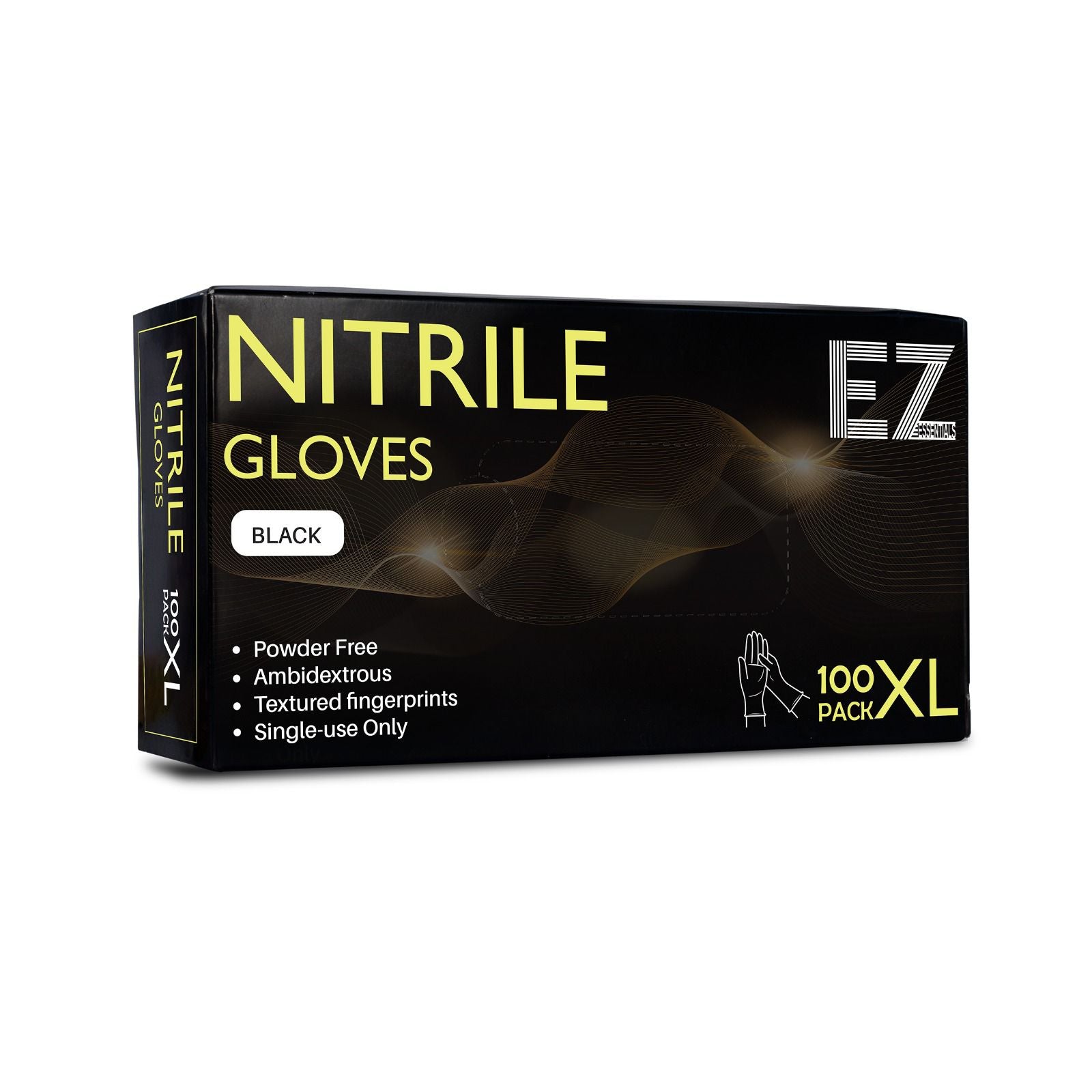 EZFOIL NITRILE GLOVES BLACK 100 PACK - EXTRA LARGE - HairBeautyInk