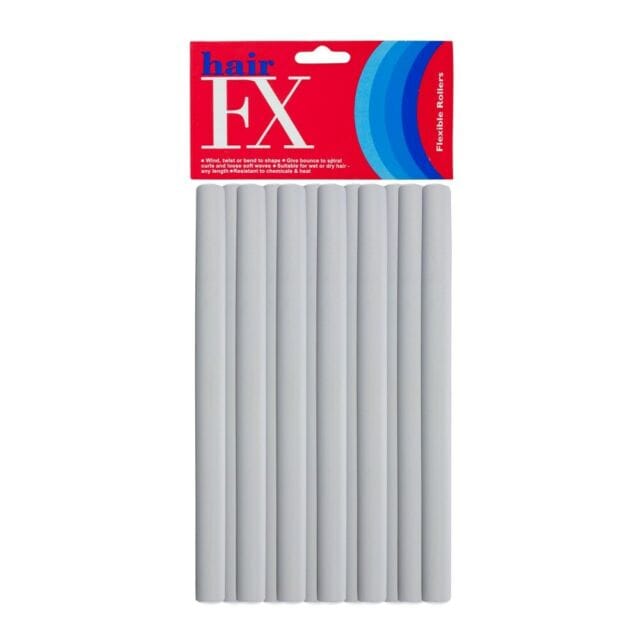 Hair FX Long Grey Flexible Rollers - HairBeautyInk
