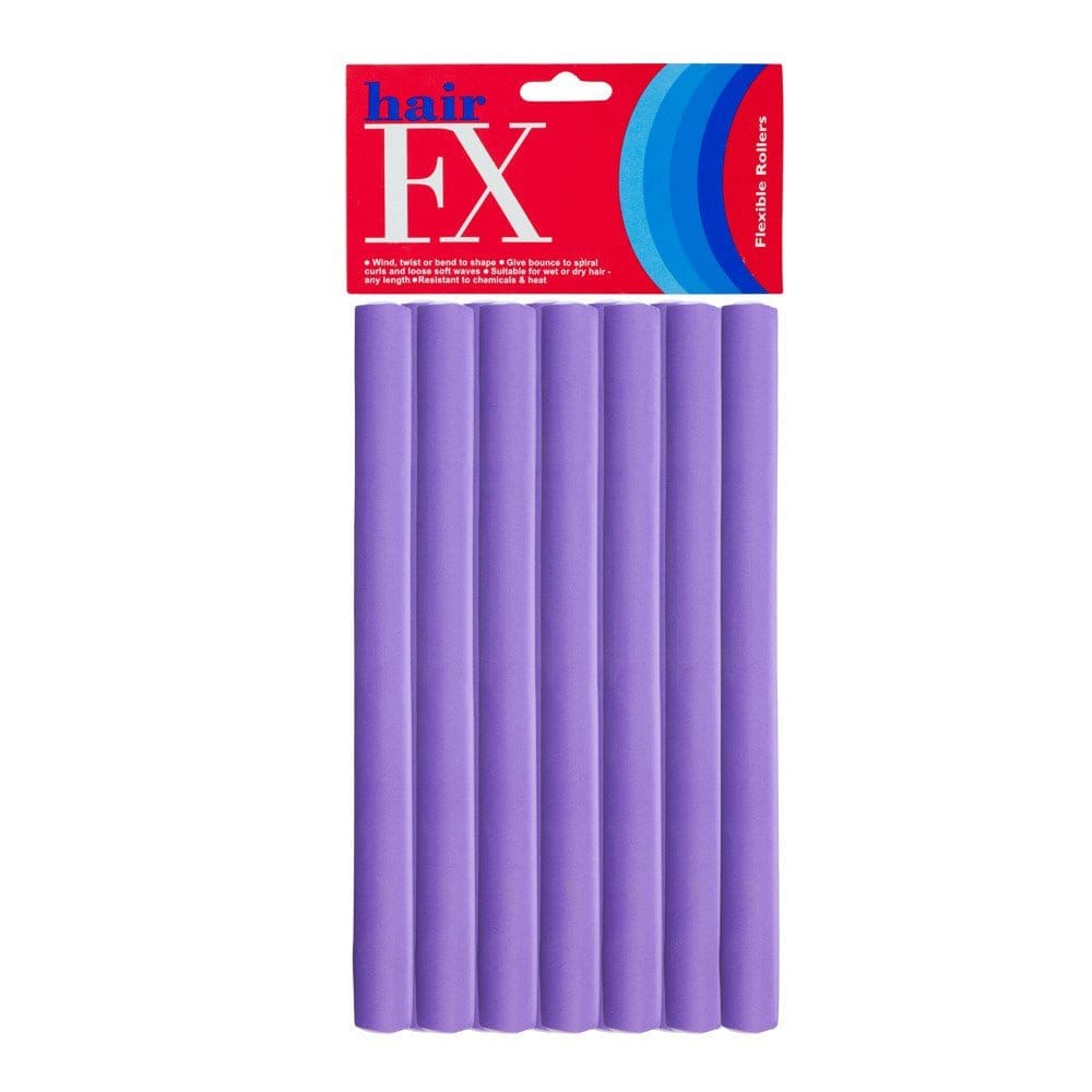Hair FX Long Purple Flexible Rollers - HairBeautyInk