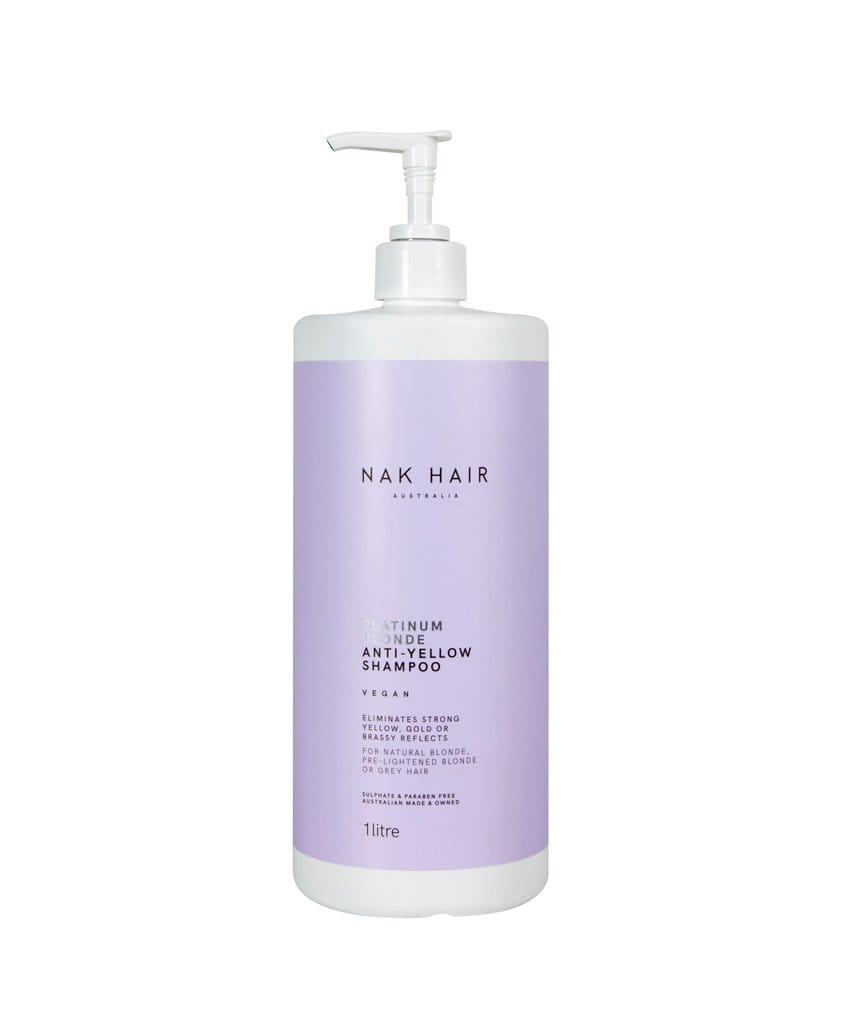 NAK Platinum Blonde Anti-Yellow Shampoo 1 Litre - HairBeautyInk