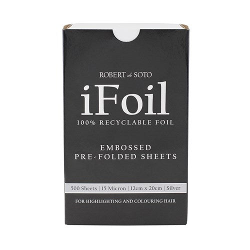 Robert de Soto iFoil Silver Embossed Pre cut, 500 sheets 15micron - HairBeautyInk