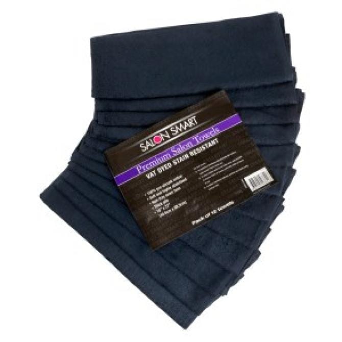 Salon Smart Towels - VAT Dyed Stain Resistant (12 Pack) - HairBeautyInk