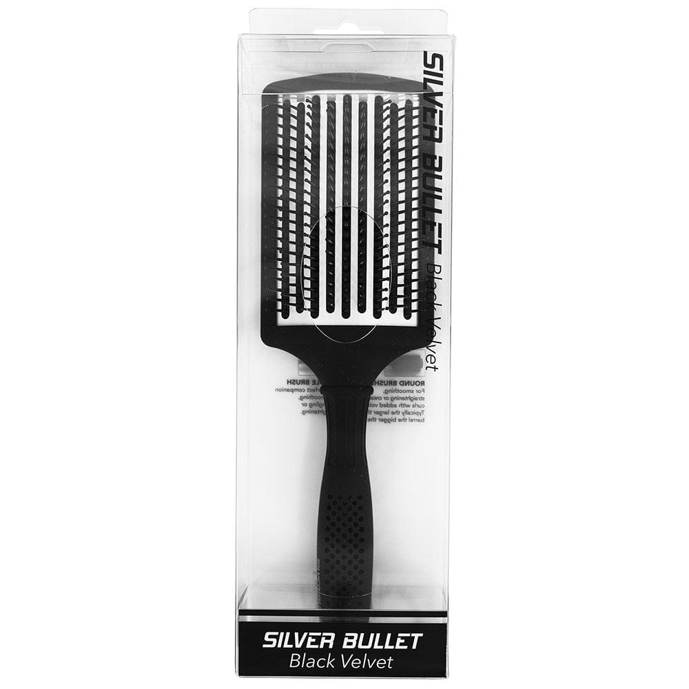 Silver Bullet Black Velvet Paddle Hair Brush - HairBeautyInk