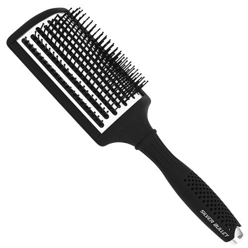 Silver Bullet Black Velvet Paddle Hair Brush - HairBeautyInk