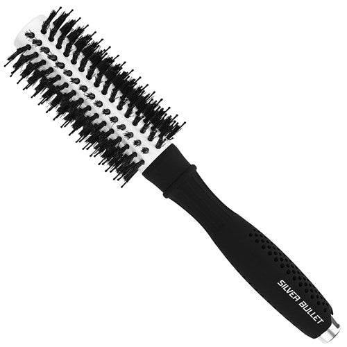 Silver Bullet Black Velvet Round Hair Brush Medium - HairBeautyInk