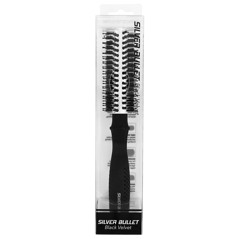 Silver Bullet Black Velvet Round Hair Brush Small - HairBeautyInk