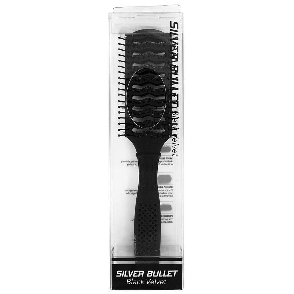 Silver Bullet Black Velvet Tunnel Vent Hair Brush - HairBeautyInk