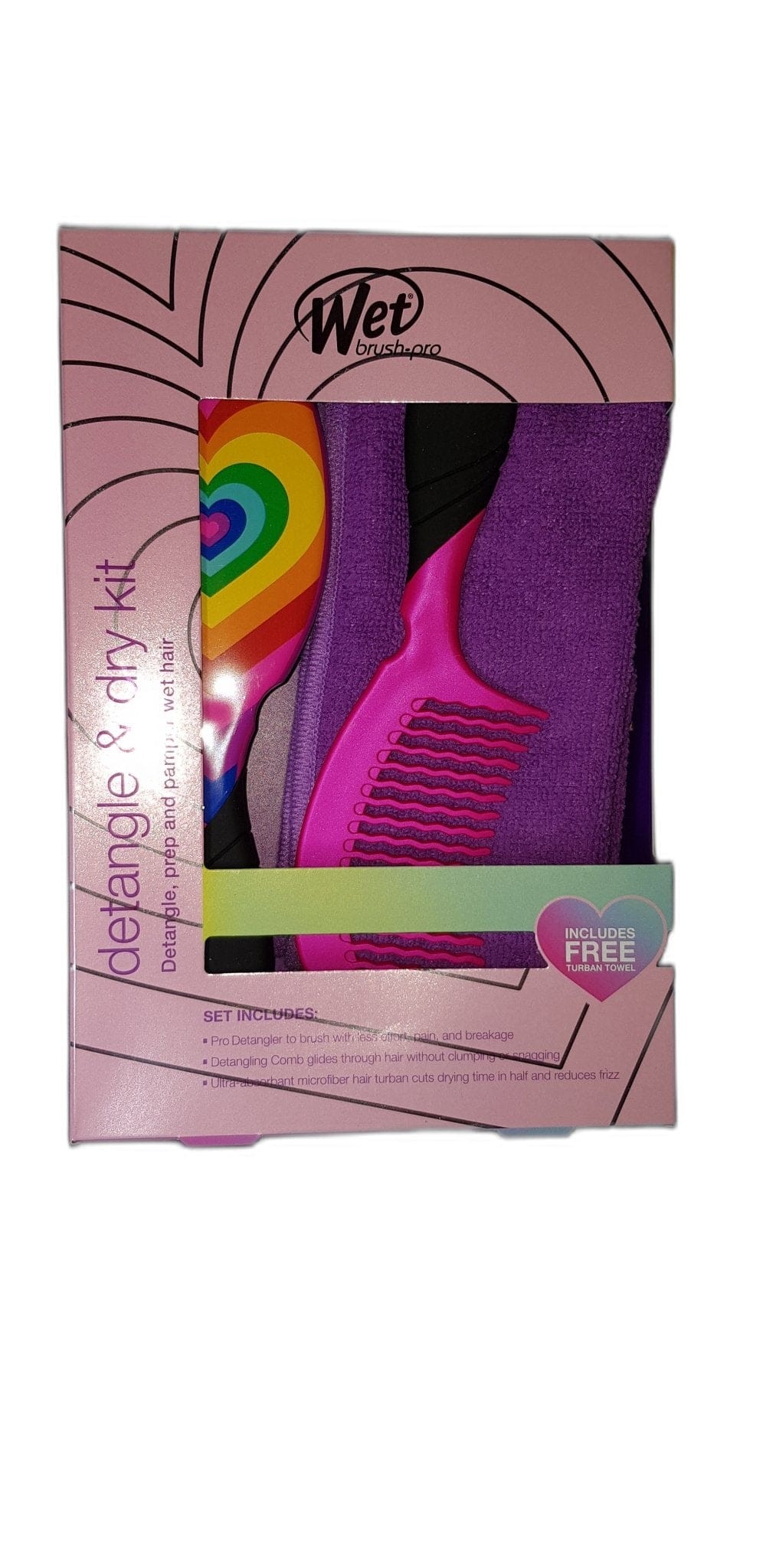 Wet Brush Detangle + Comb + Turban Gift Pack - HairBeautyInk
